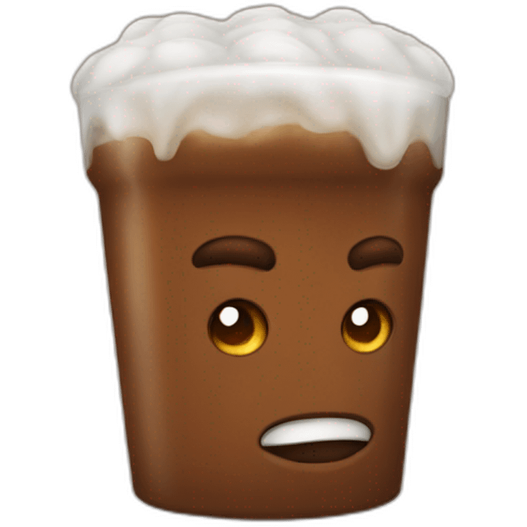 Strong brown gulp emoji