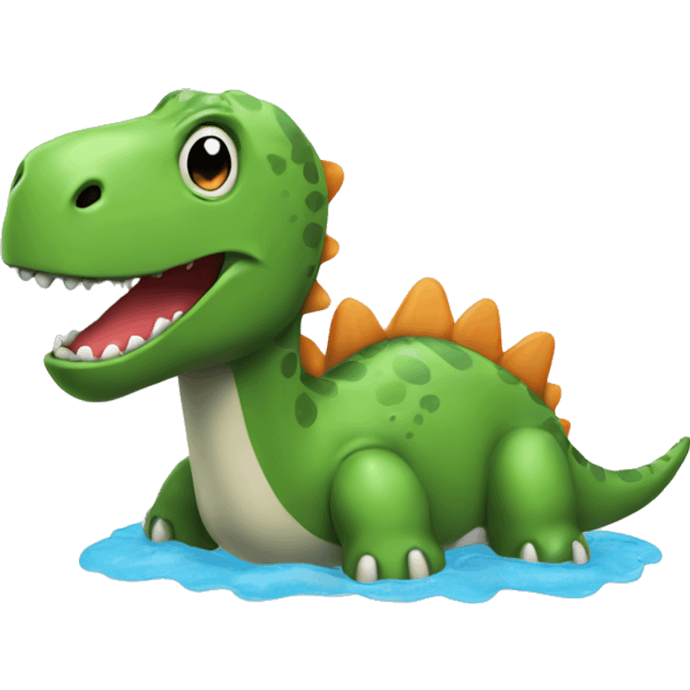 Dino on a floaty  emoji