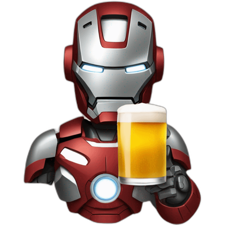 Iron man qui boie une bière emoji