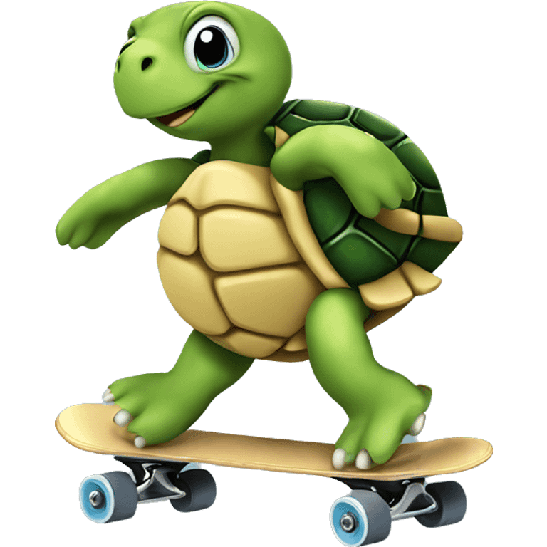 Turtle skating emoji