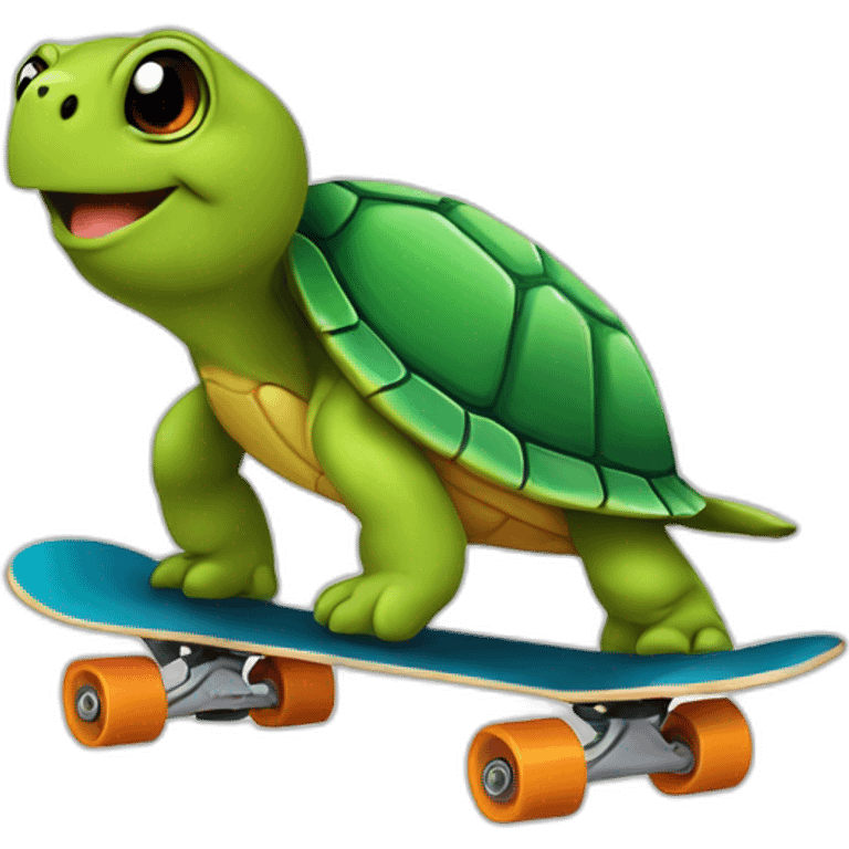 Tortue sur un skate emoji