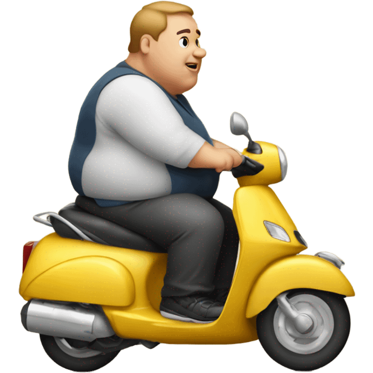 Obese man on scooter emoji