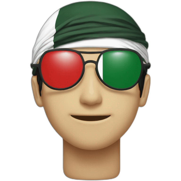 Luffy muslim sunglasses Palestine flag emoji