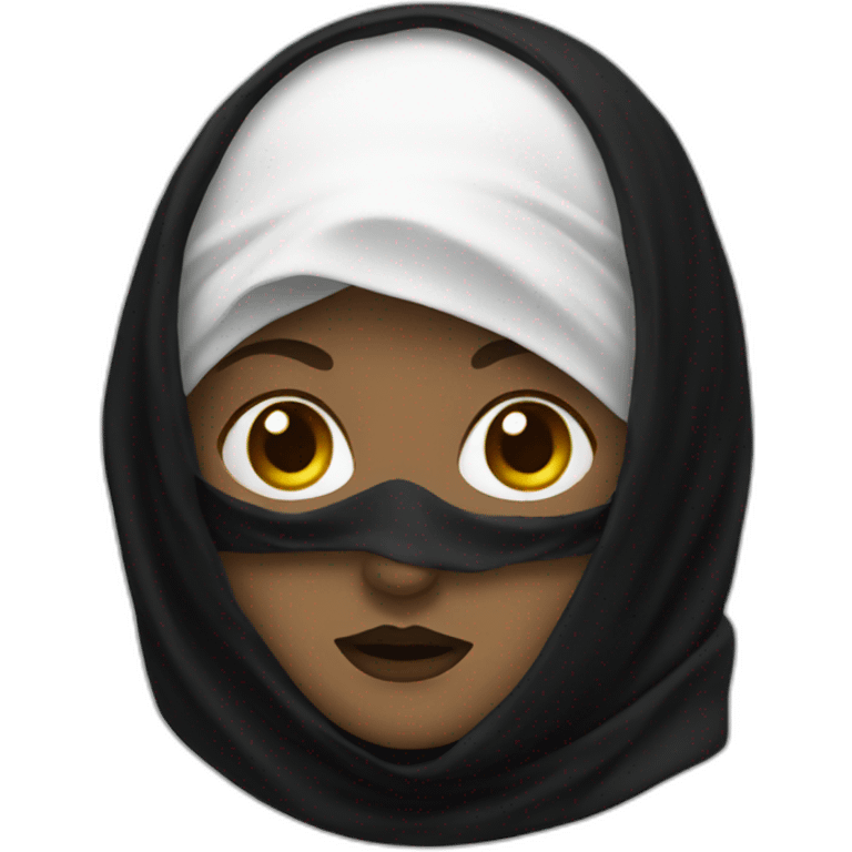 ghostface wearing a black headscarf emoji