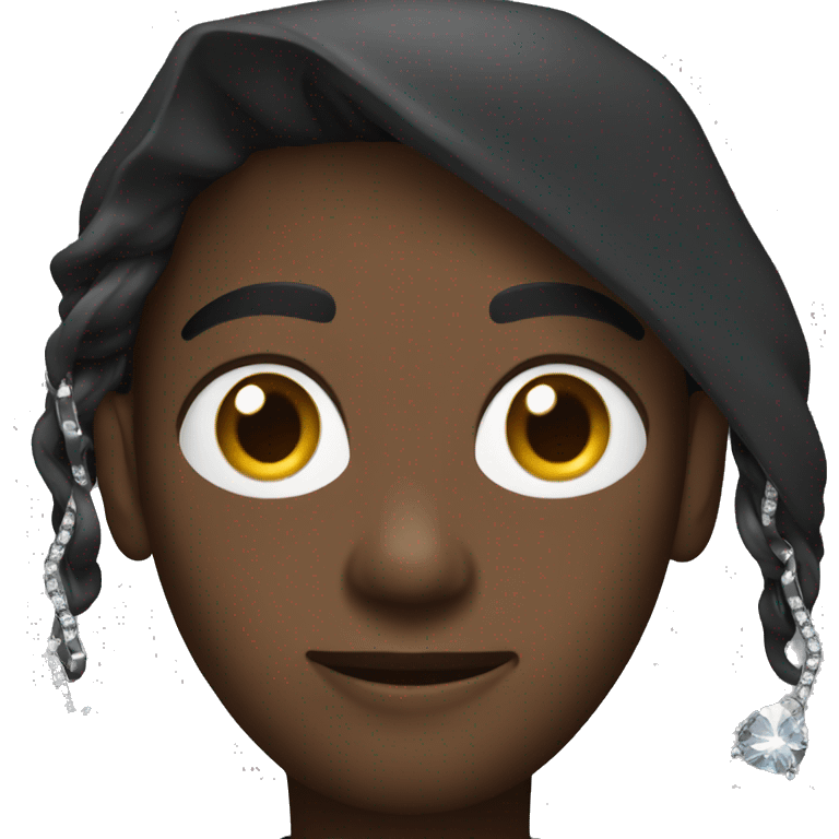 black person with diamond chain and black hoodie emoji