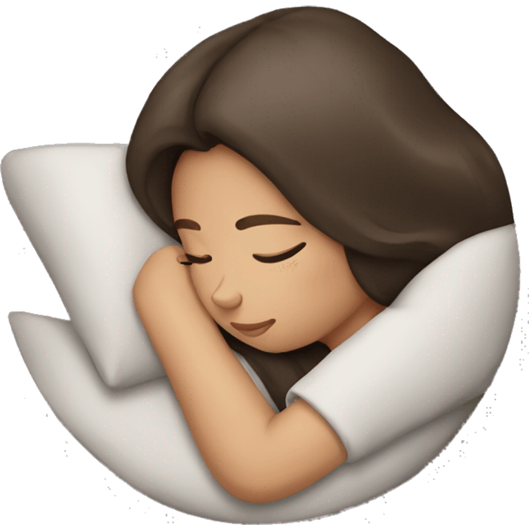 Brunette girl sleeping emoji