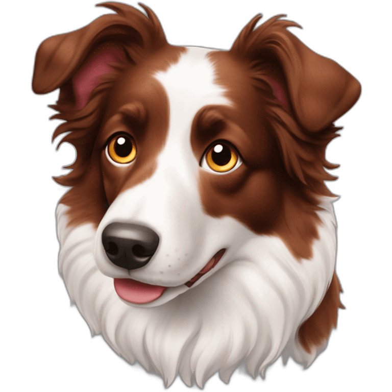 Border collie red merle emoji