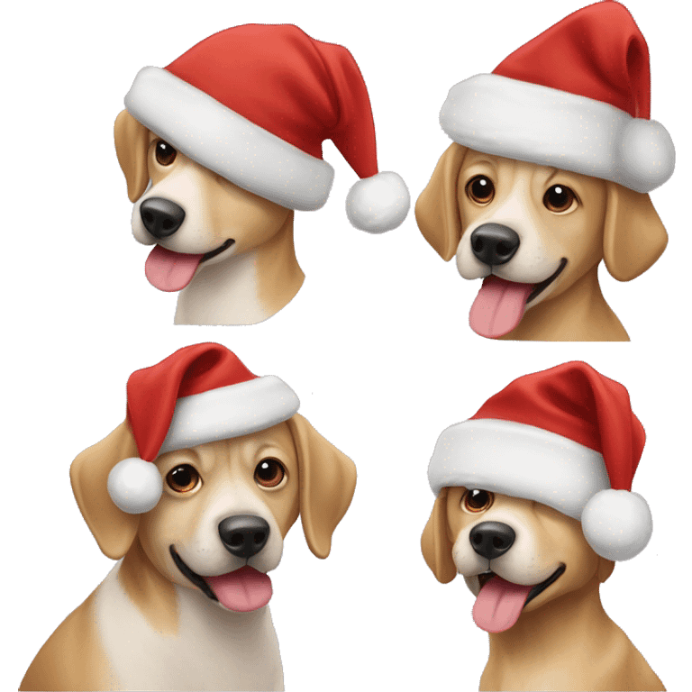 Een hond met een kerstmuts op emoji