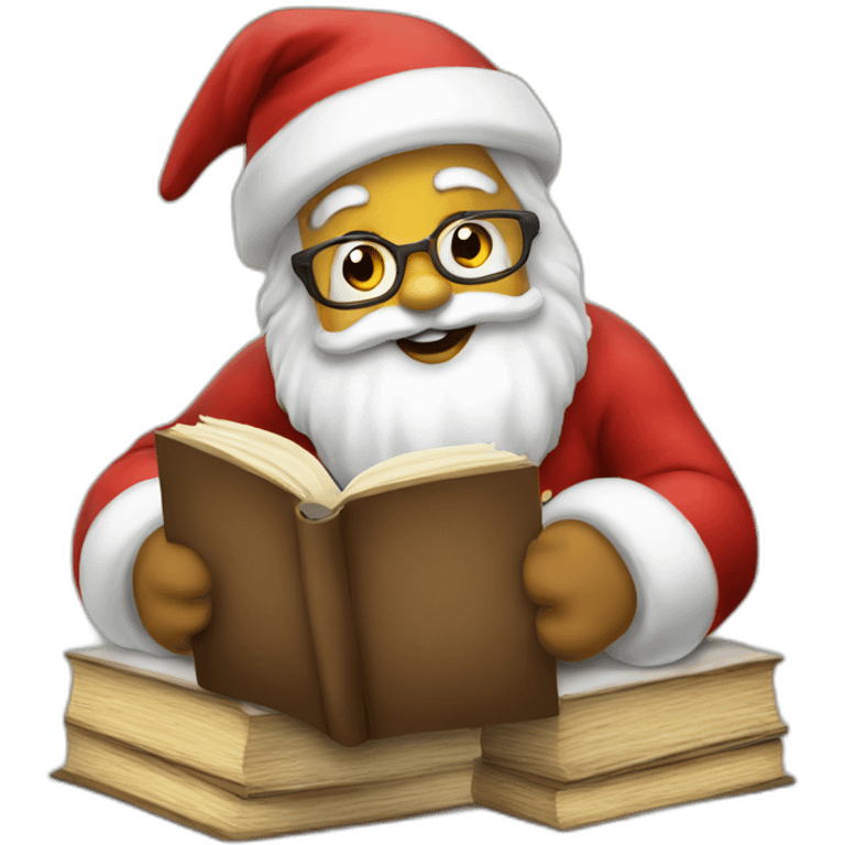 santa claus and books emoji