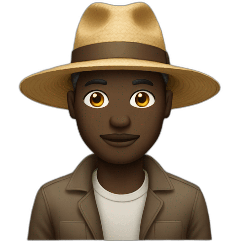 ghanaian man with wide-brimmed hat emoji