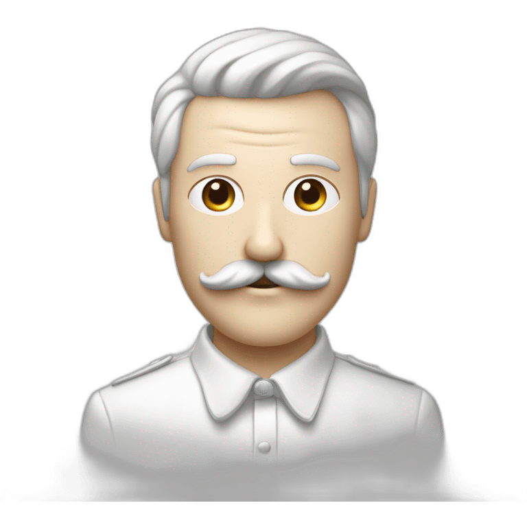 homme blanc avec une moustache carré les cheveux lisse plaqué sur le côté emoji