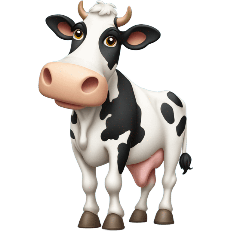 Cow holding a microphone emoji