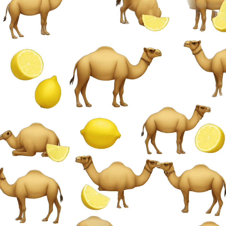 camel eating a lemon emoji