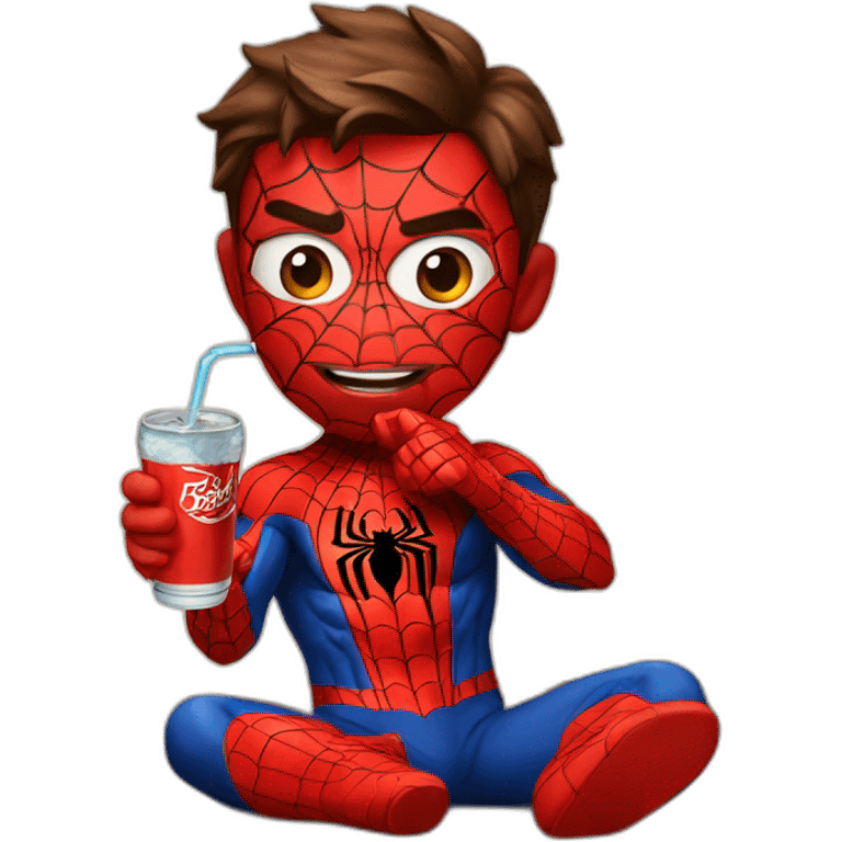 Spider man drinking soda emoji