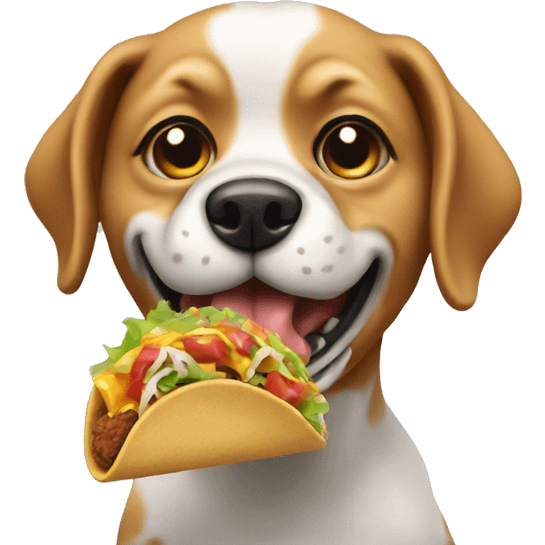 dog eating a taco emoji