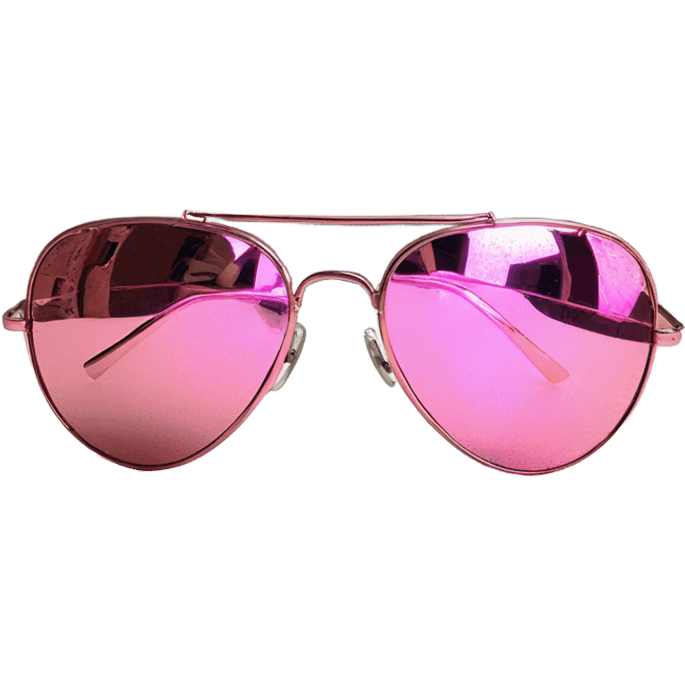 Mirrored pink aviator sunglasses emoji