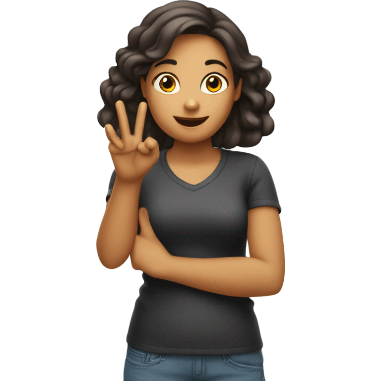 girl doing okay sign with hand emoji