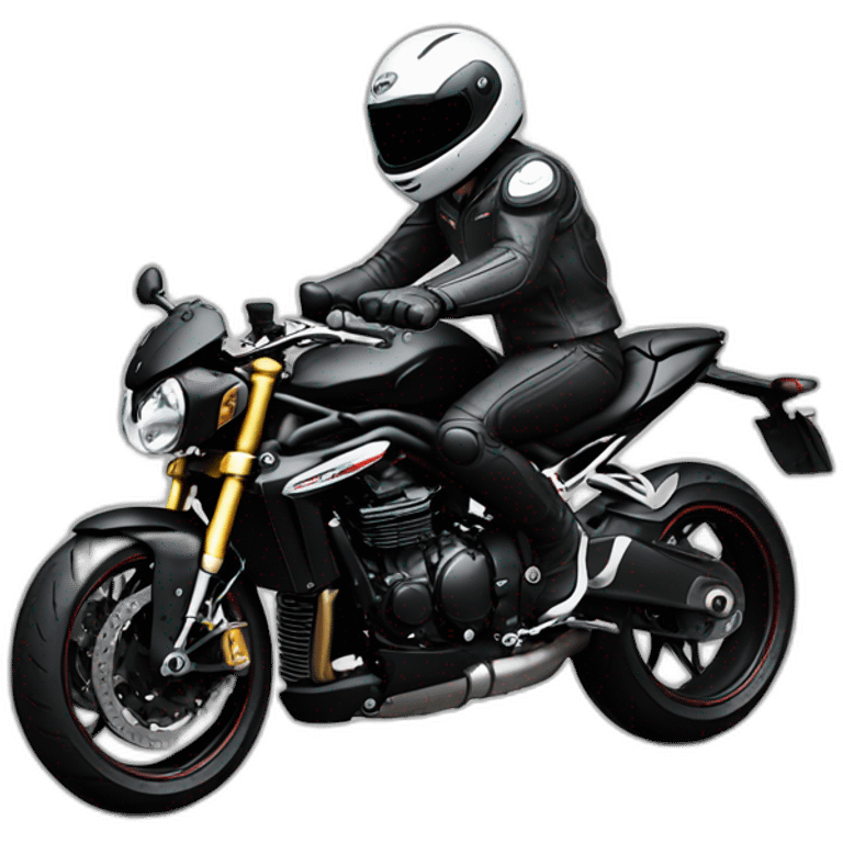 Black Yoshi riding a motorbike triumph speed triple rs emoji