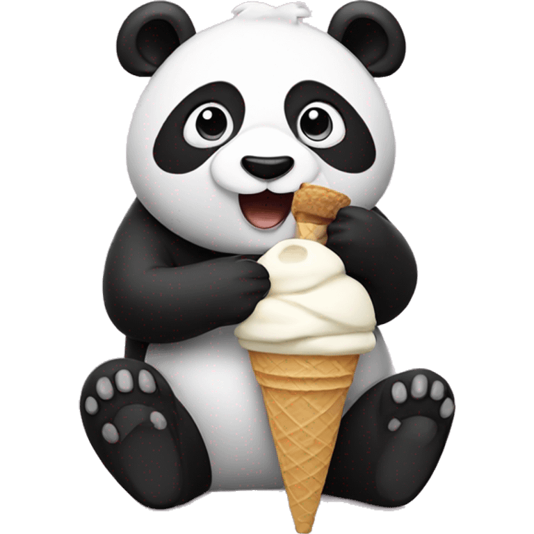 Panda eating ice cream emoji