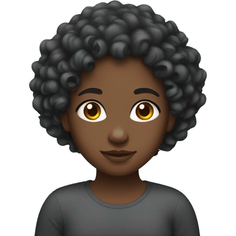 black girl with curly hair emoji