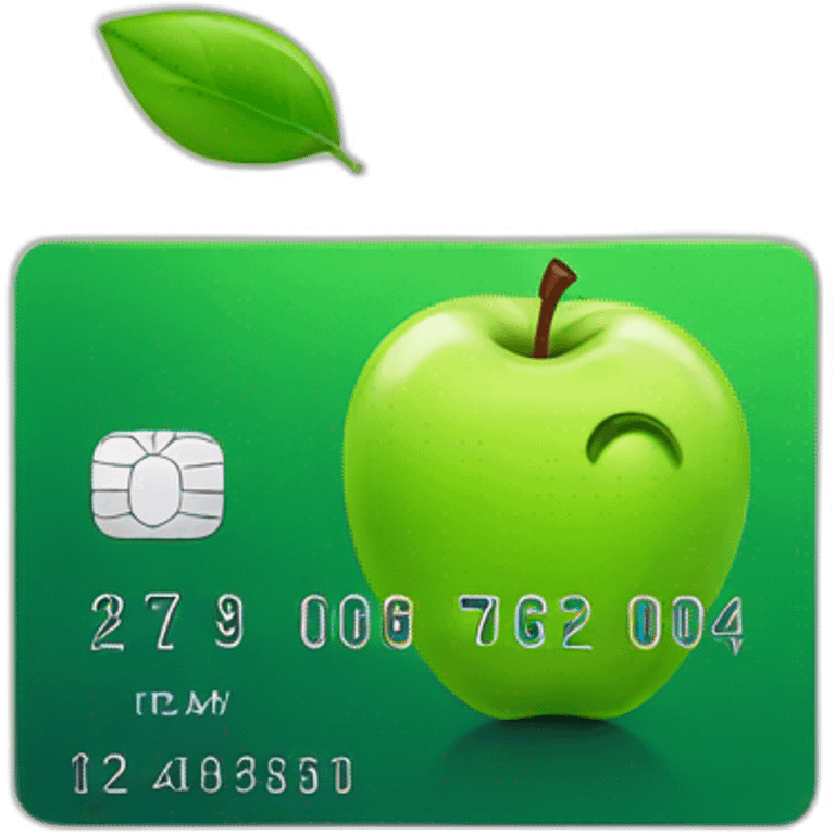 bank card with green apple emoji