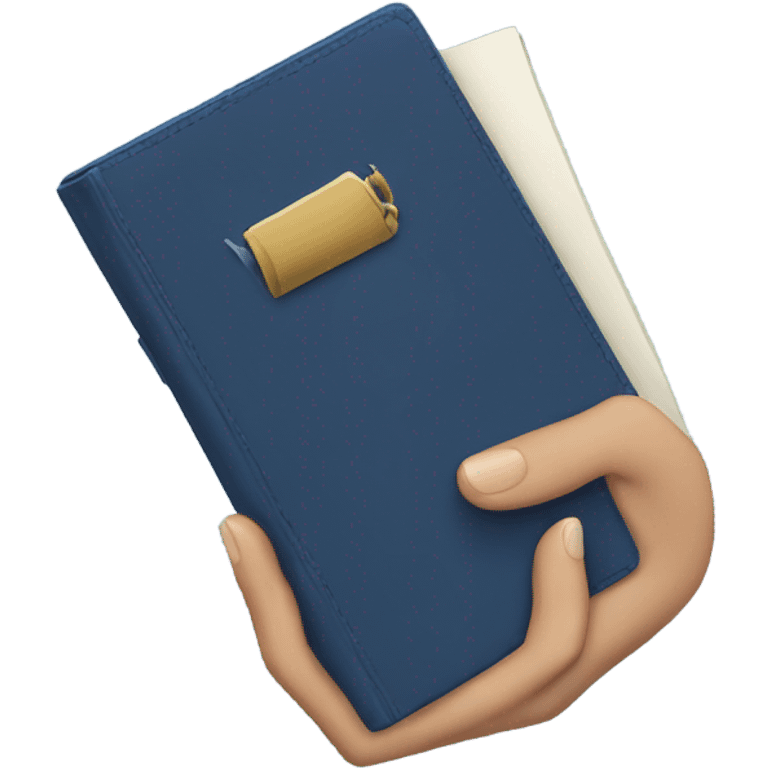 dark blue diary in a woman's hand emoji