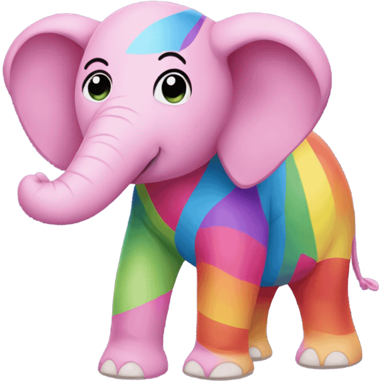 pink elephant rainbow tee emoji