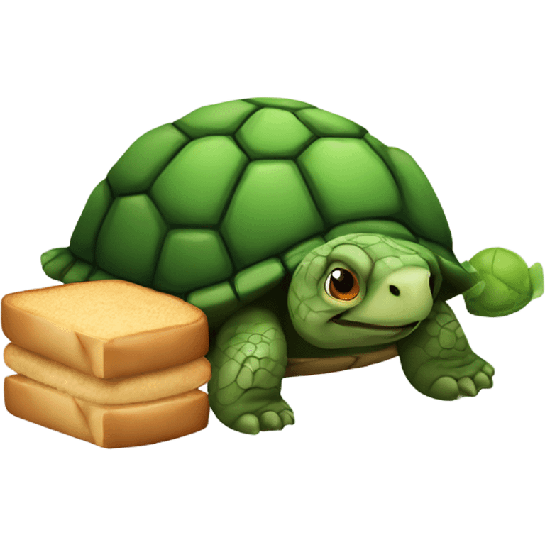 Turtle with a bread shell emoji