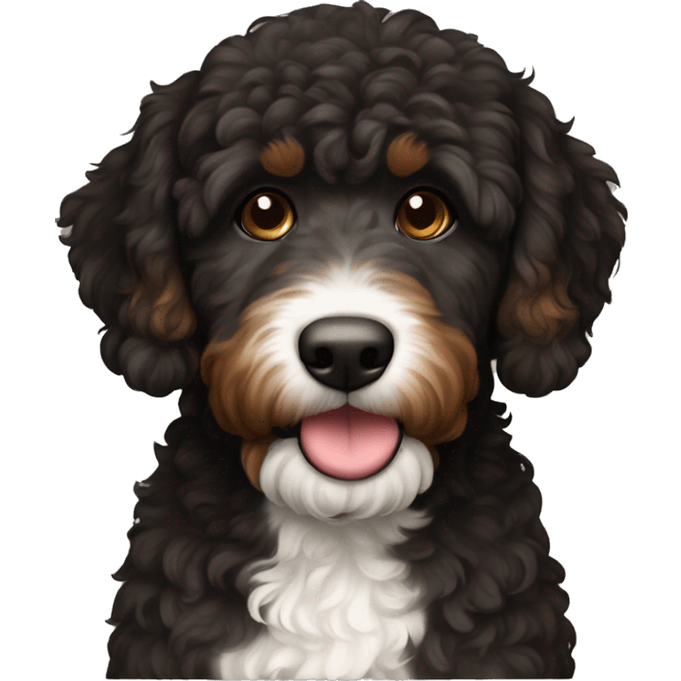 Black and brown bernadoodle  emoji