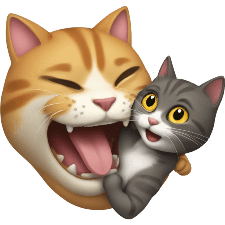 Cat biting cat emoji