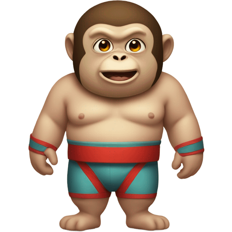 Chubby monkey wrestler  emoji