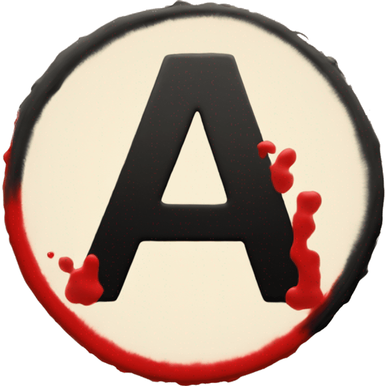 Spray-Painted letter "A" in a red circle emoji