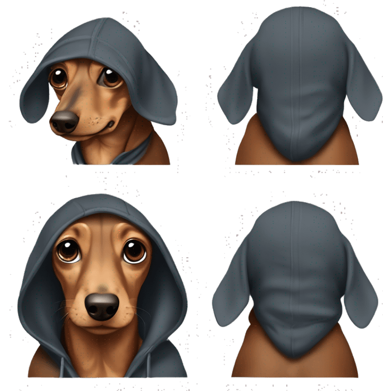 ￼ dachshund wearing hoodie￼￼   emoji