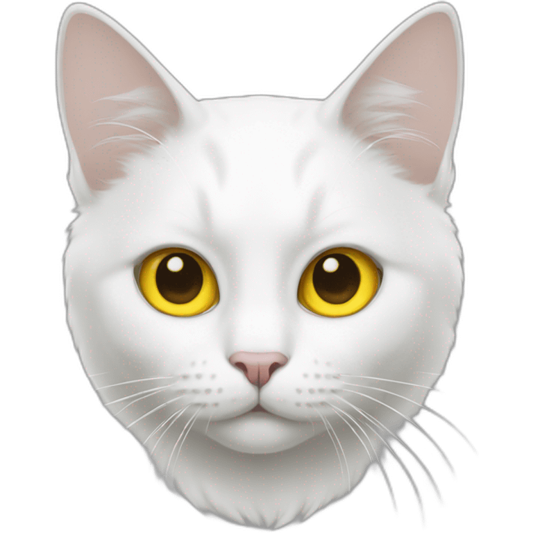 White cat with yellow eyes  emoji