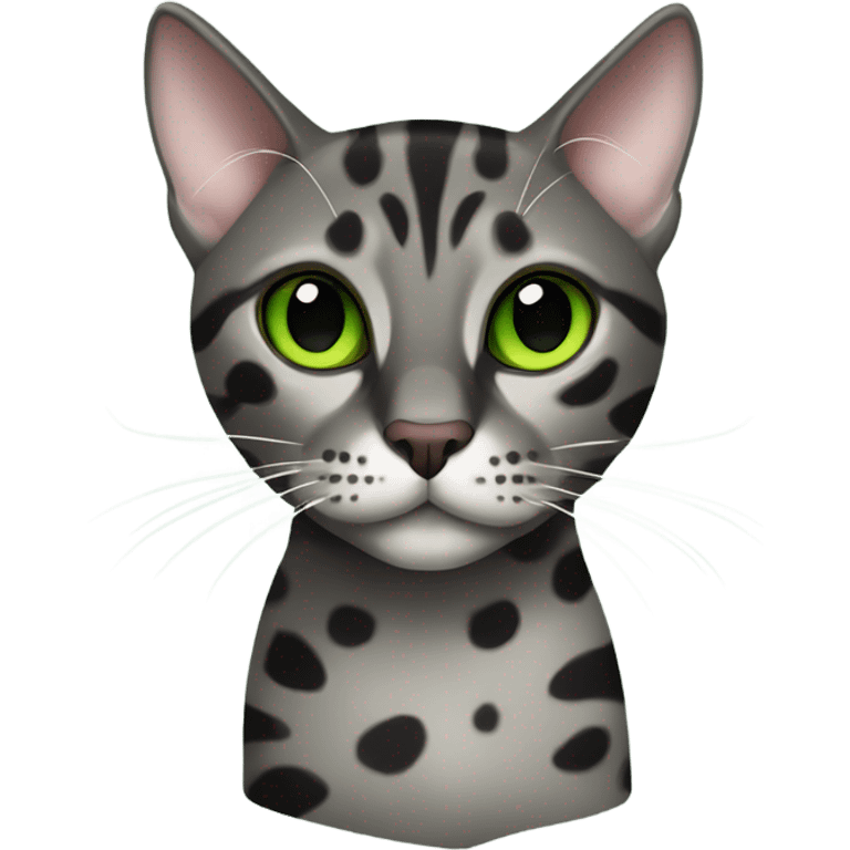 Black and gray Bengal house cat emoji