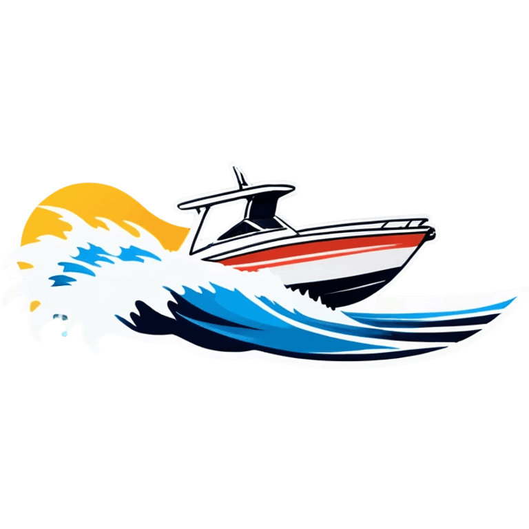 sport boat over wave emoji