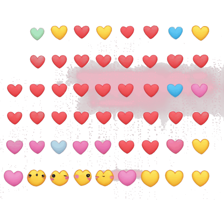 kawaii divider, dots, hearts emoji