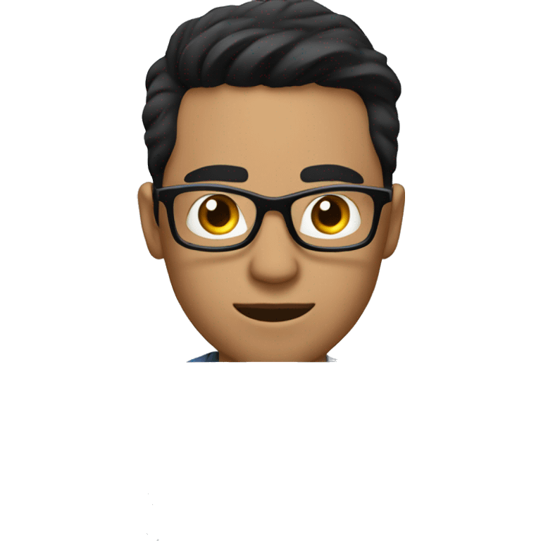  guy with short black hair and glasses, editing videos on a computer emoji