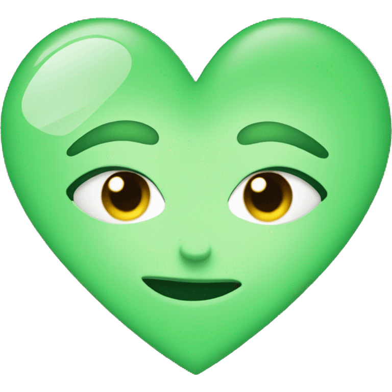 Green heart with Cecilia wrote on it  emoji