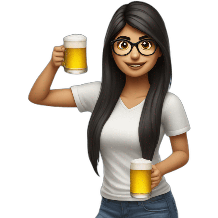 Mia khalifa who drink a beer emoji