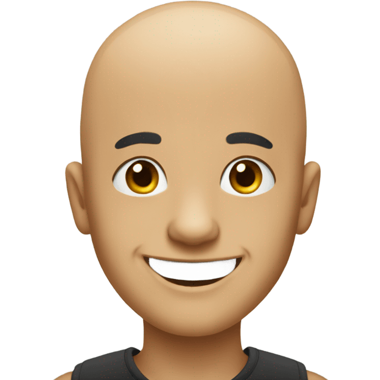 bald boy with a grin emoji