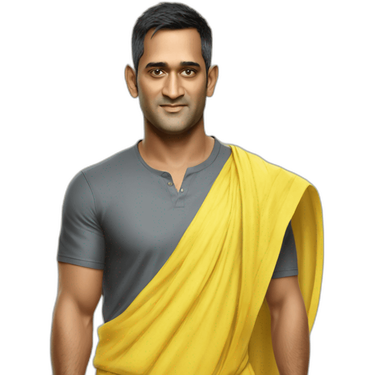 MS Dhoni in yellow dress emoji