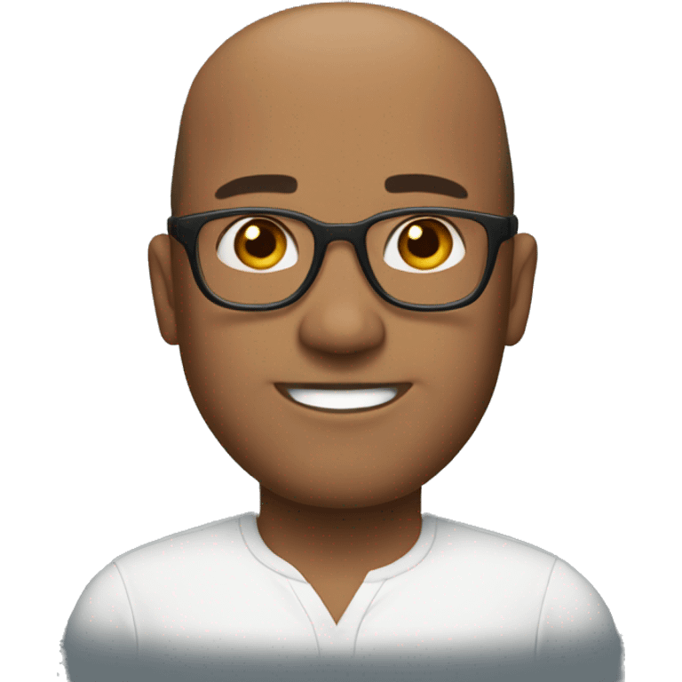 Man with receding hair line brown hair and brown eyes andglasses  emoji