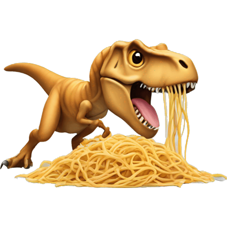 T. rex eating spaghetti  emoji