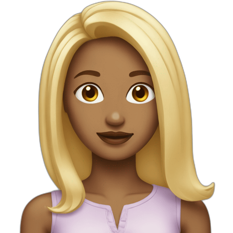 fille blonde cheveux lisse emoji