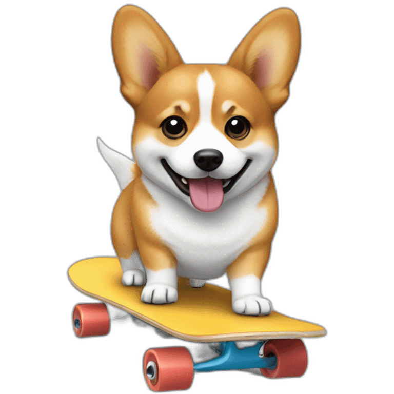 Corgie on a skateboard emoji