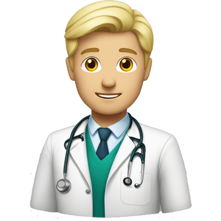 Blonde male doctor emoji