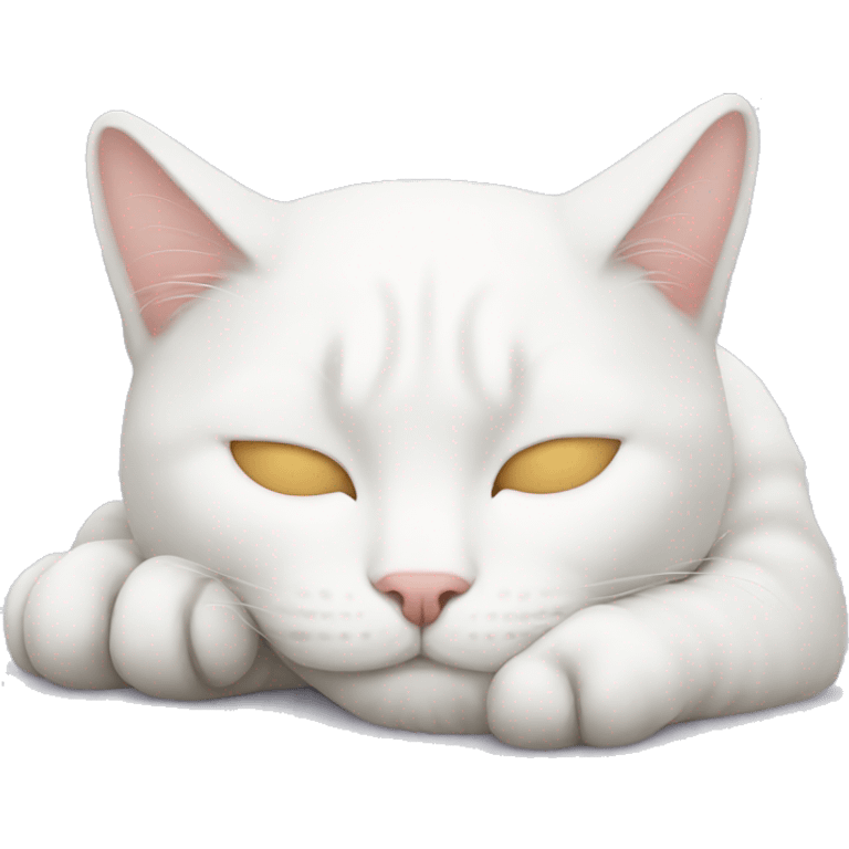 white cat sleeping emoji