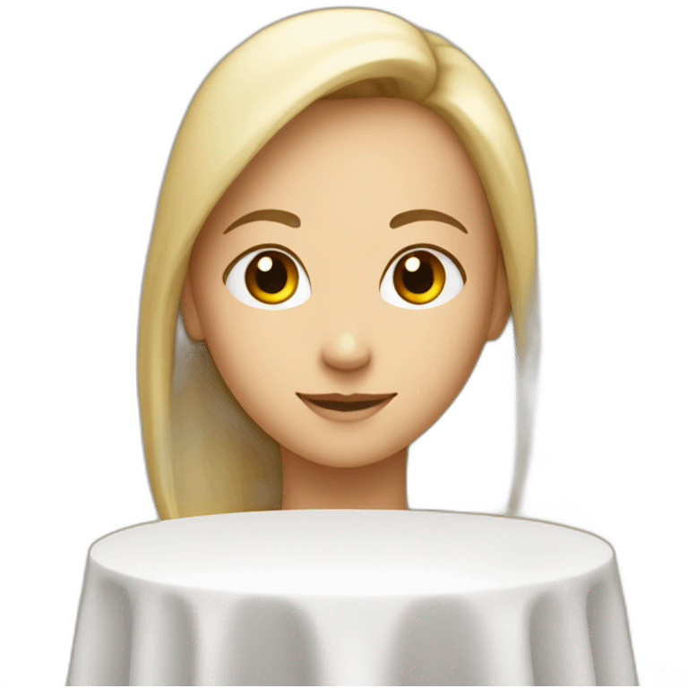 White long table facing towards me emoji