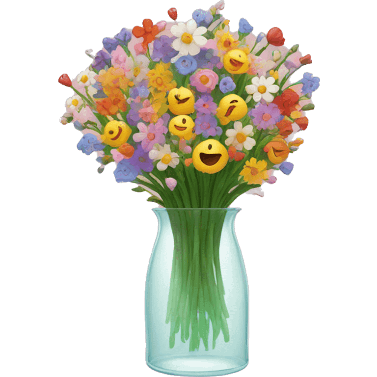 1000 flowers in a clear vase emoji